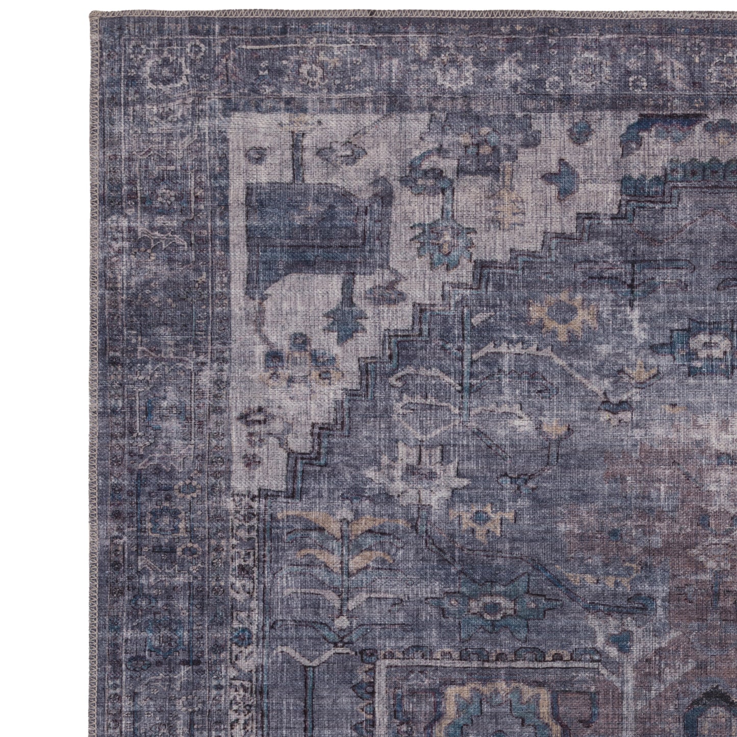 Kaya Noor KY03 Traditional Persian Floral Rugs in Grey Silver