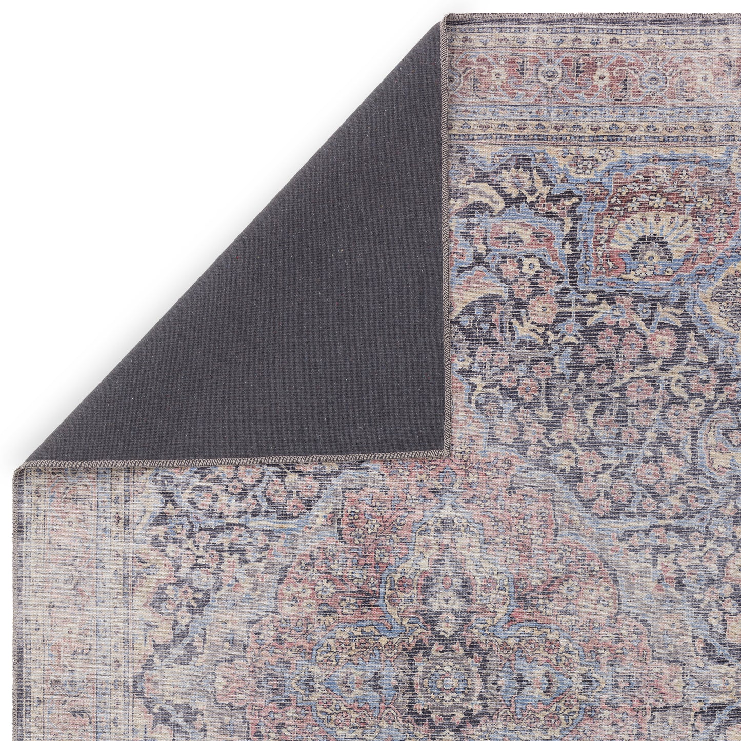 Kaya Rana KY11 Traditional Persian Floral Rugs in Red Blue