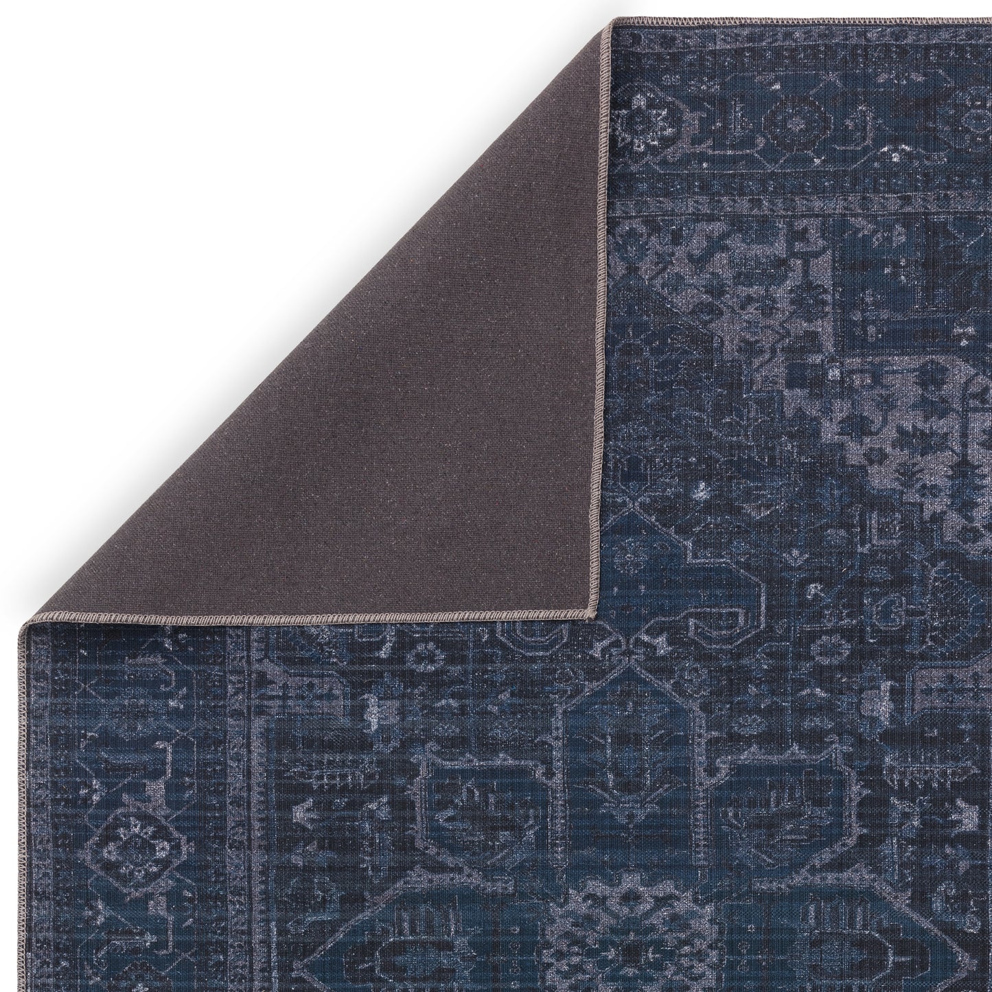 Kaya Sara KY15 Traditional Persian Floral Rugs in Navy Blue