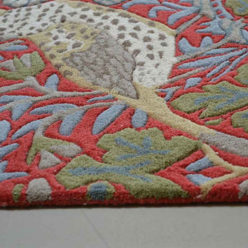 Strawberry Thief 027700 Runner Rugs in Crimson by William Morris
