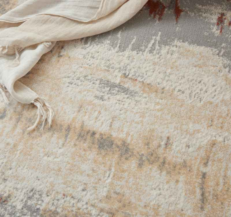 CK005 Enchanting ECH02 Runner Rug by Calvin Klein in Grey Rust Orange