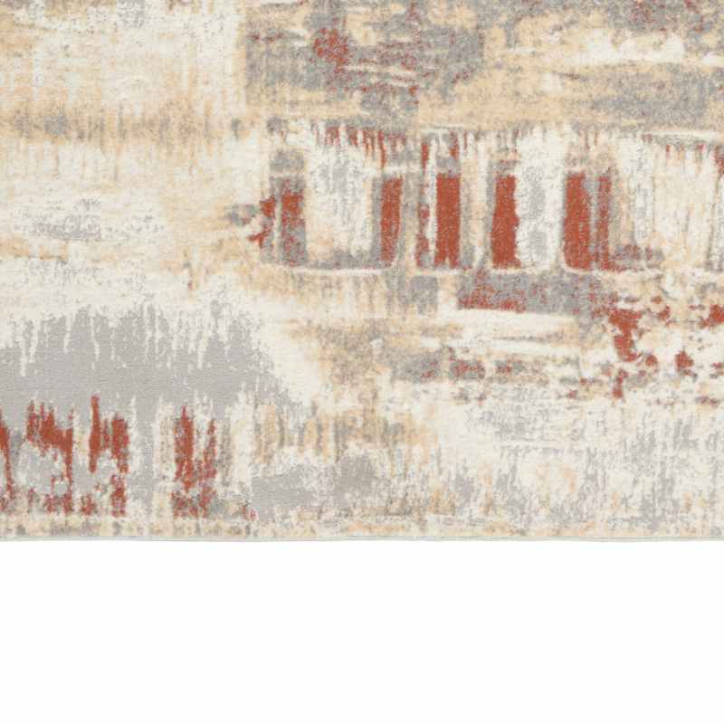 CK005 Enchanting ECH02 Runner Rug by Calvin Klein in Grey Rust Orange