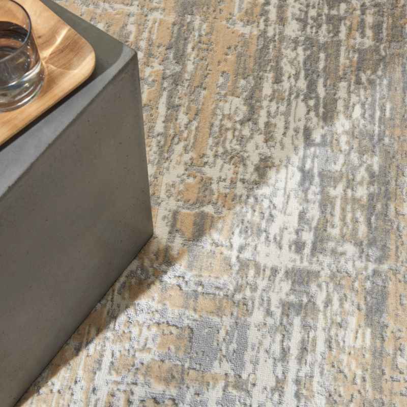 CK005 Enchanting ECH04 Runner Rug by Calvin Klein in Grey Beige