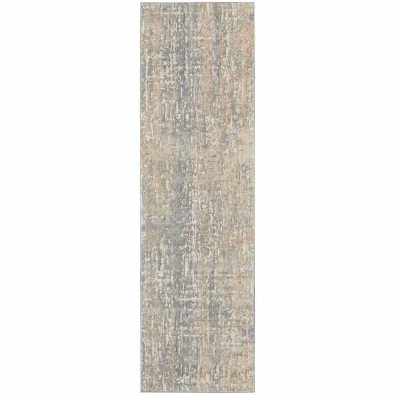 CK005 Enchanting ECH04 Runner Rug by Calvin Klein in Grey Beige