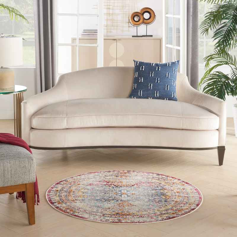 Vintage Kashan VKA09 Traditional Circle Rugs by Nourison in Multicolour