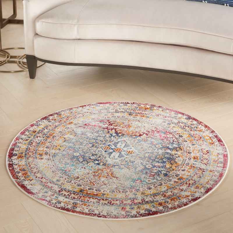 Vintage Kashan VKA09 Traditional Circle Rugs by Nourison in Multicolour