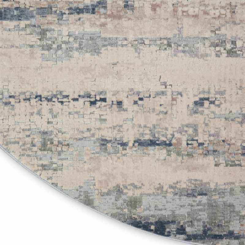 Rustic Textures RUS04 Abstract Circle Rugs in Beige Grey