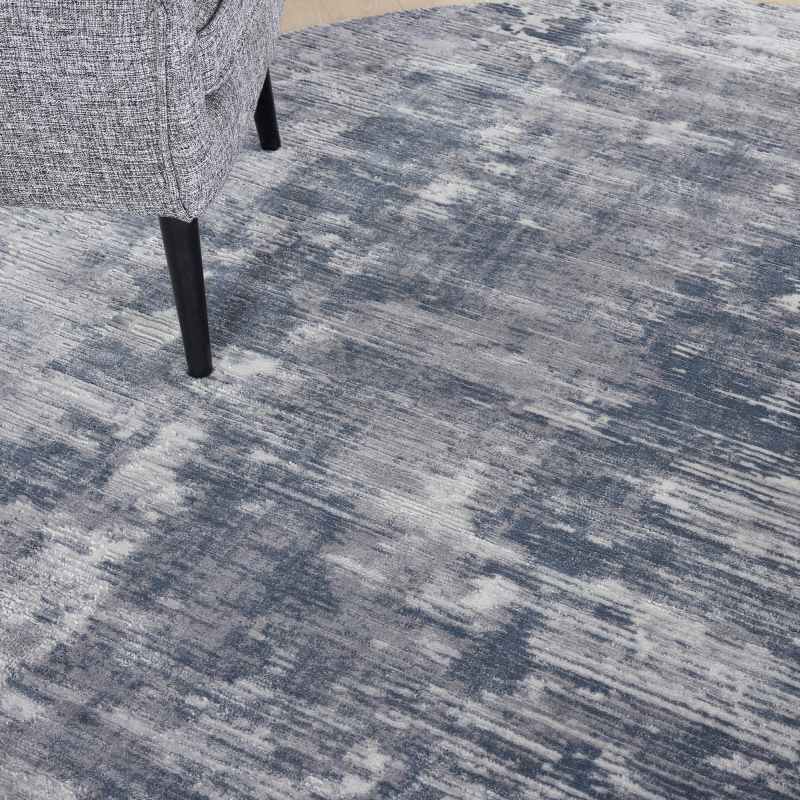 Rustic Textures RUS05 Abstract Circle Rugs in Grey