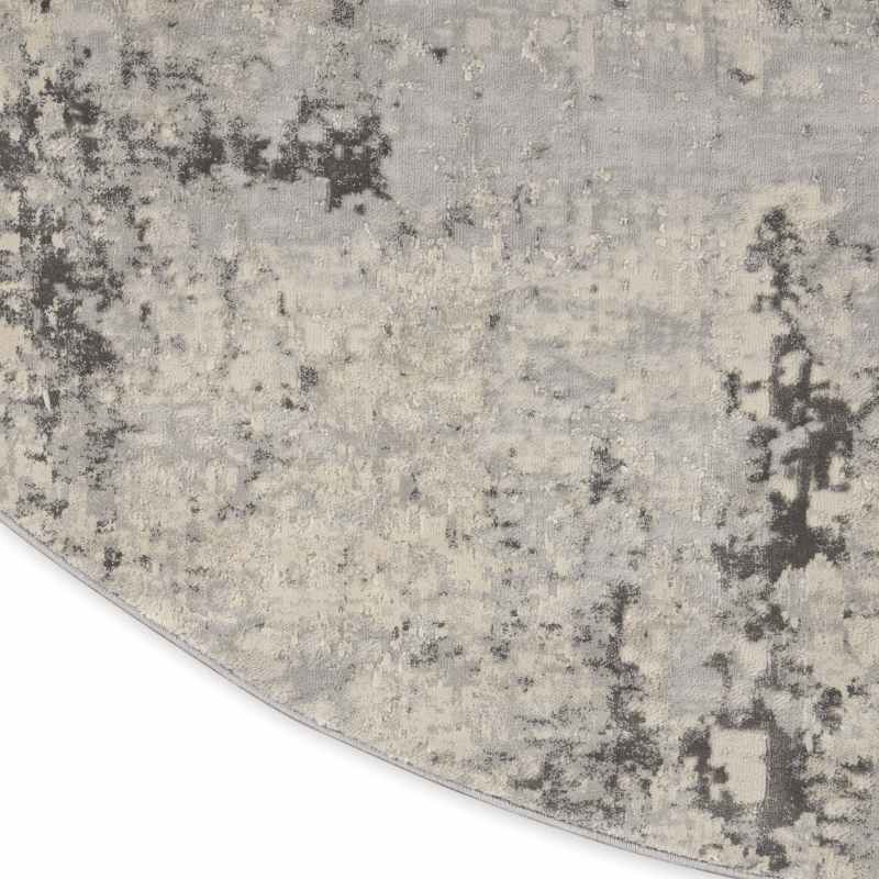 Rustic Textures RUS07 Abstract Circle Rugs in Grey beige