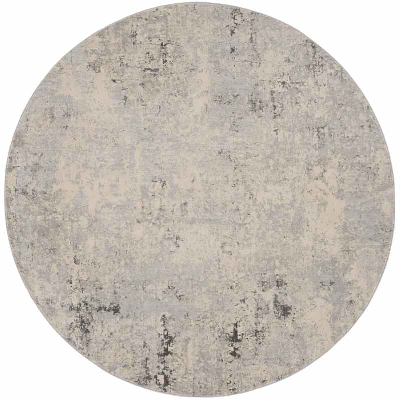 Rustic Textures RUS07 Abstract Circle Rugs in Grey beige