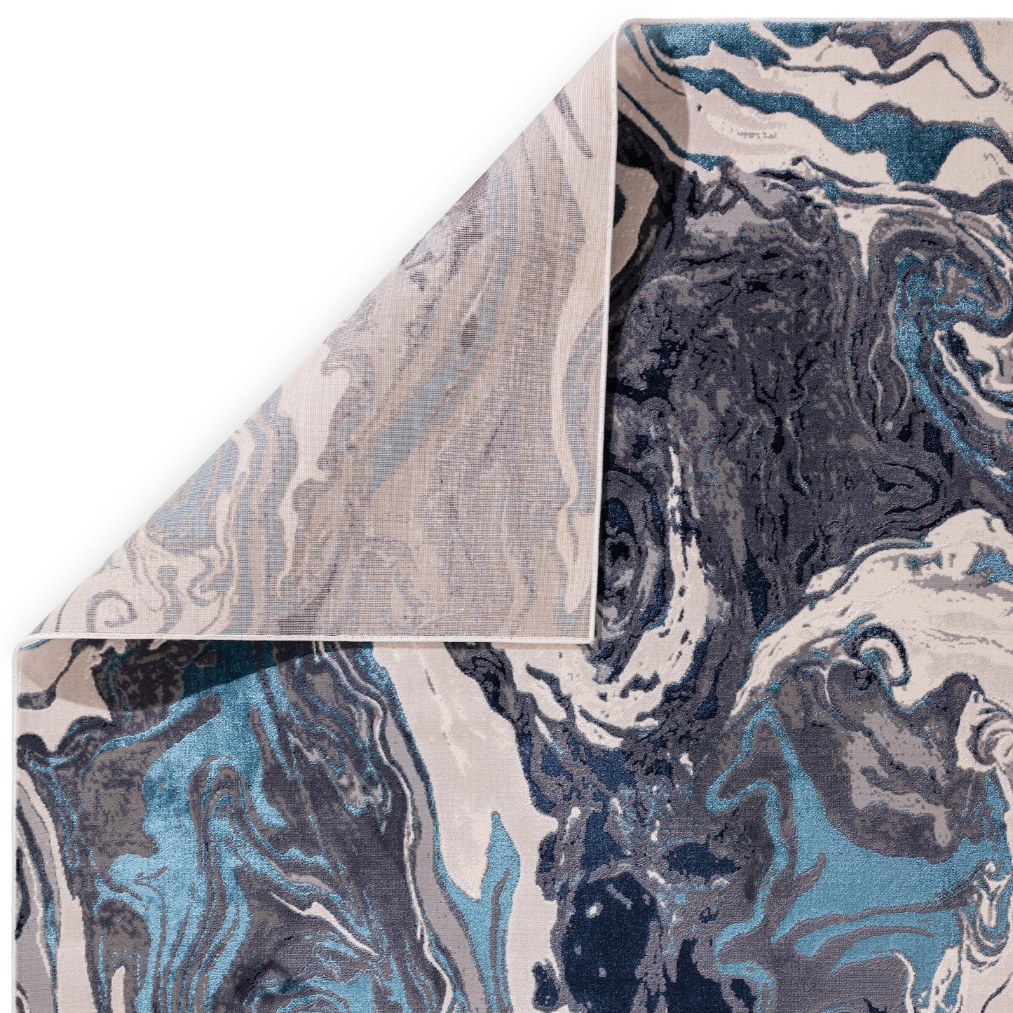 Aurora Ocean AU18 Marble Rugs in Blue