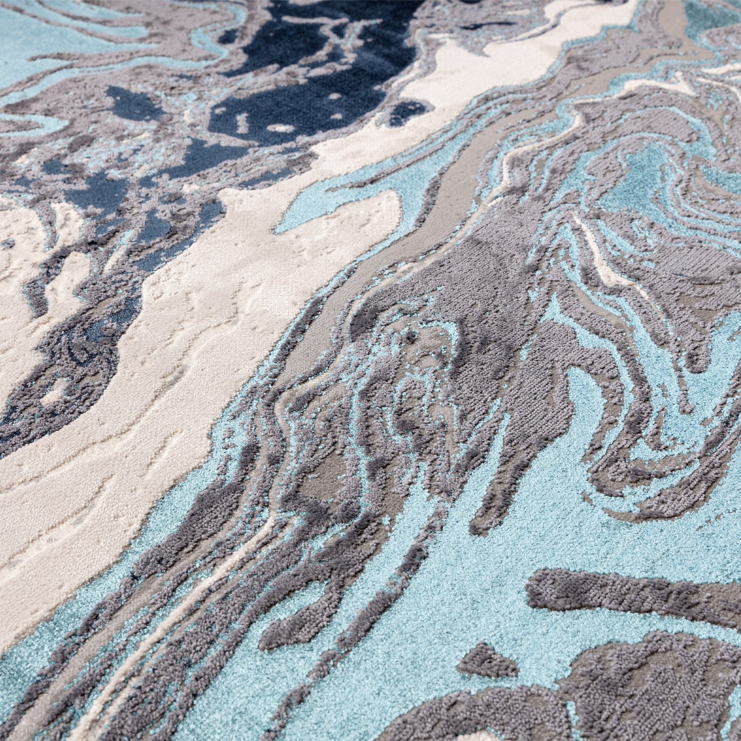 Aurora Ocean AU18 Marble Rugs in Blue