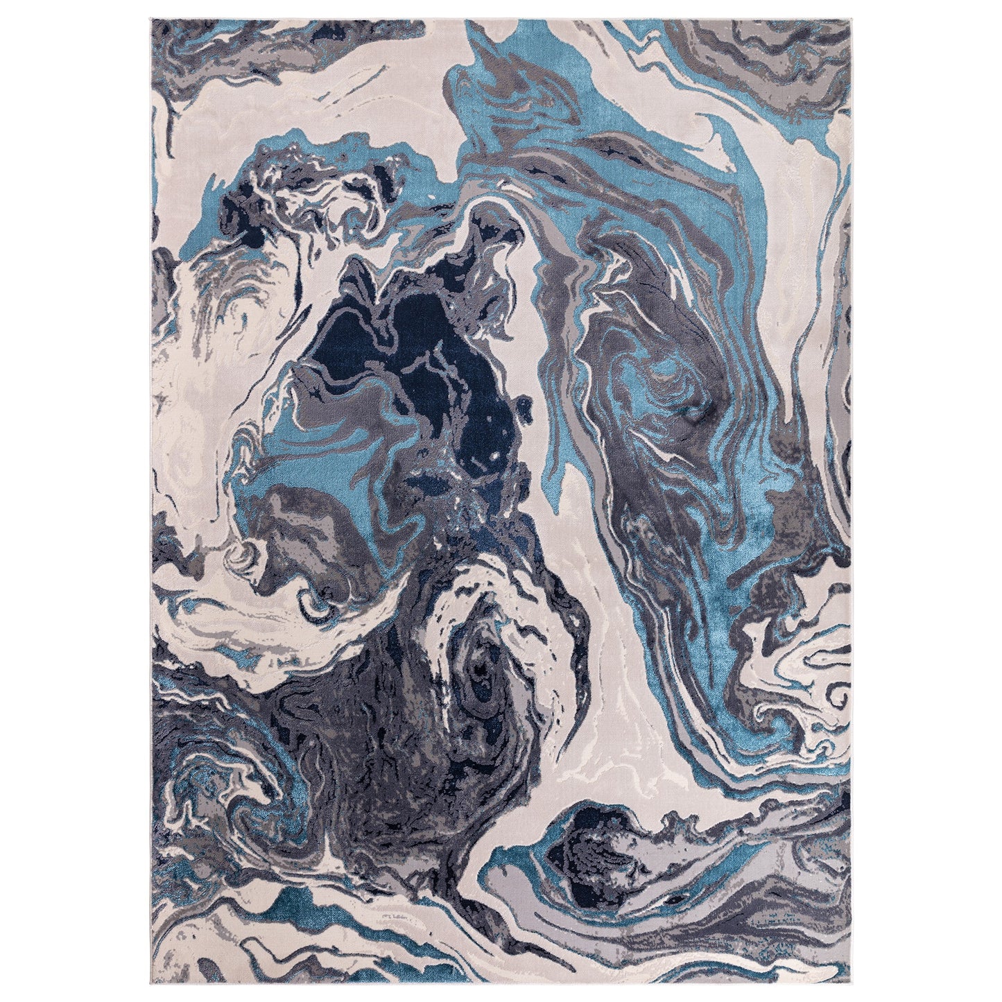 Aurora Ocean AU18 Marble Rugs in Blue