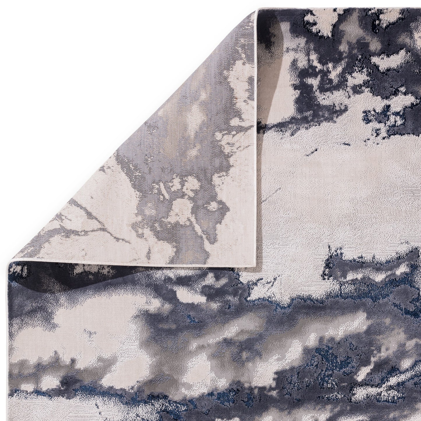 Aurora Storm AU20 Marble Rugs in Blue