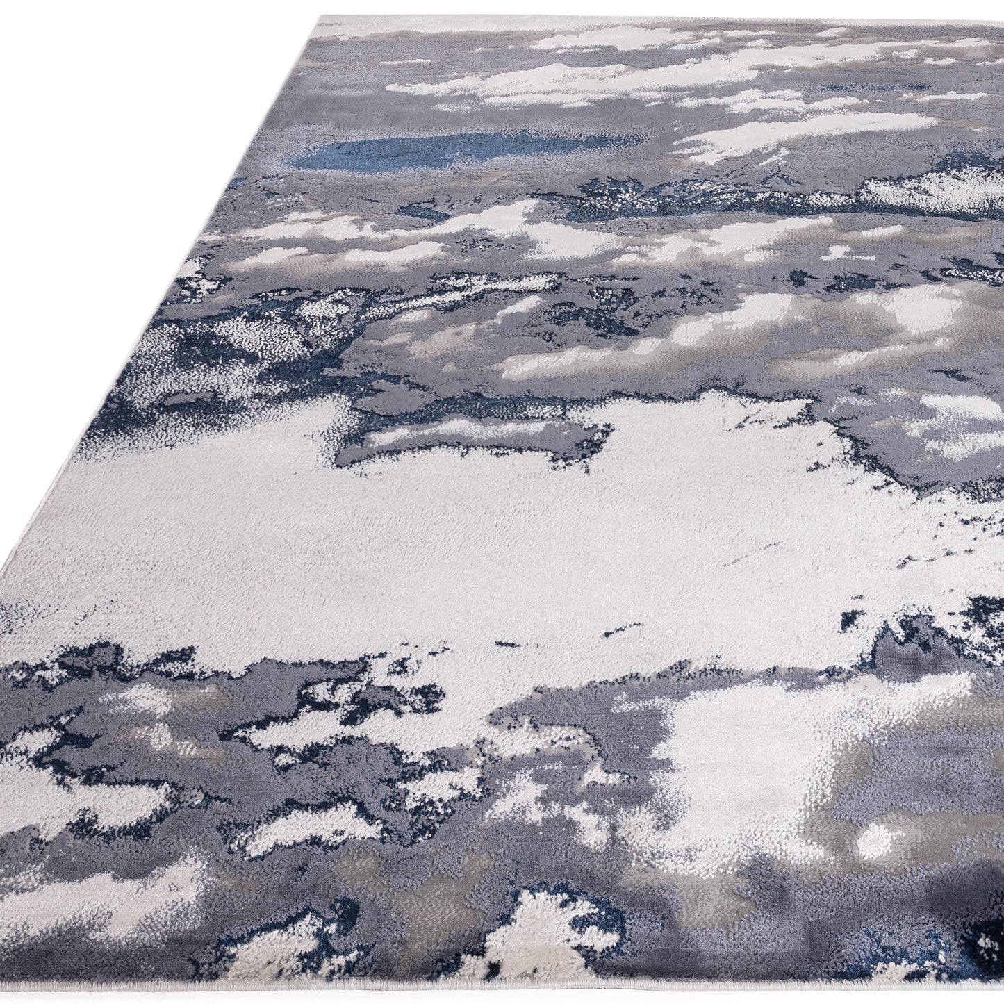 Aurora Storm AU20 Marble Rugs in Blue