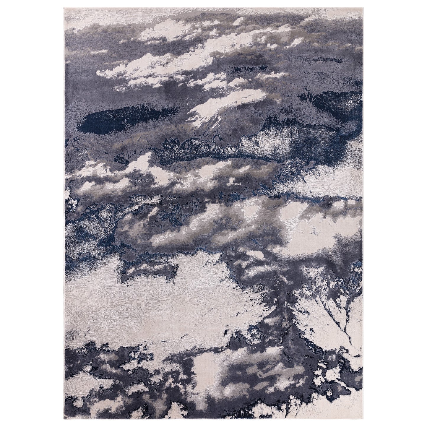 Aurora Storm AU20 Marble Rugs in Blue