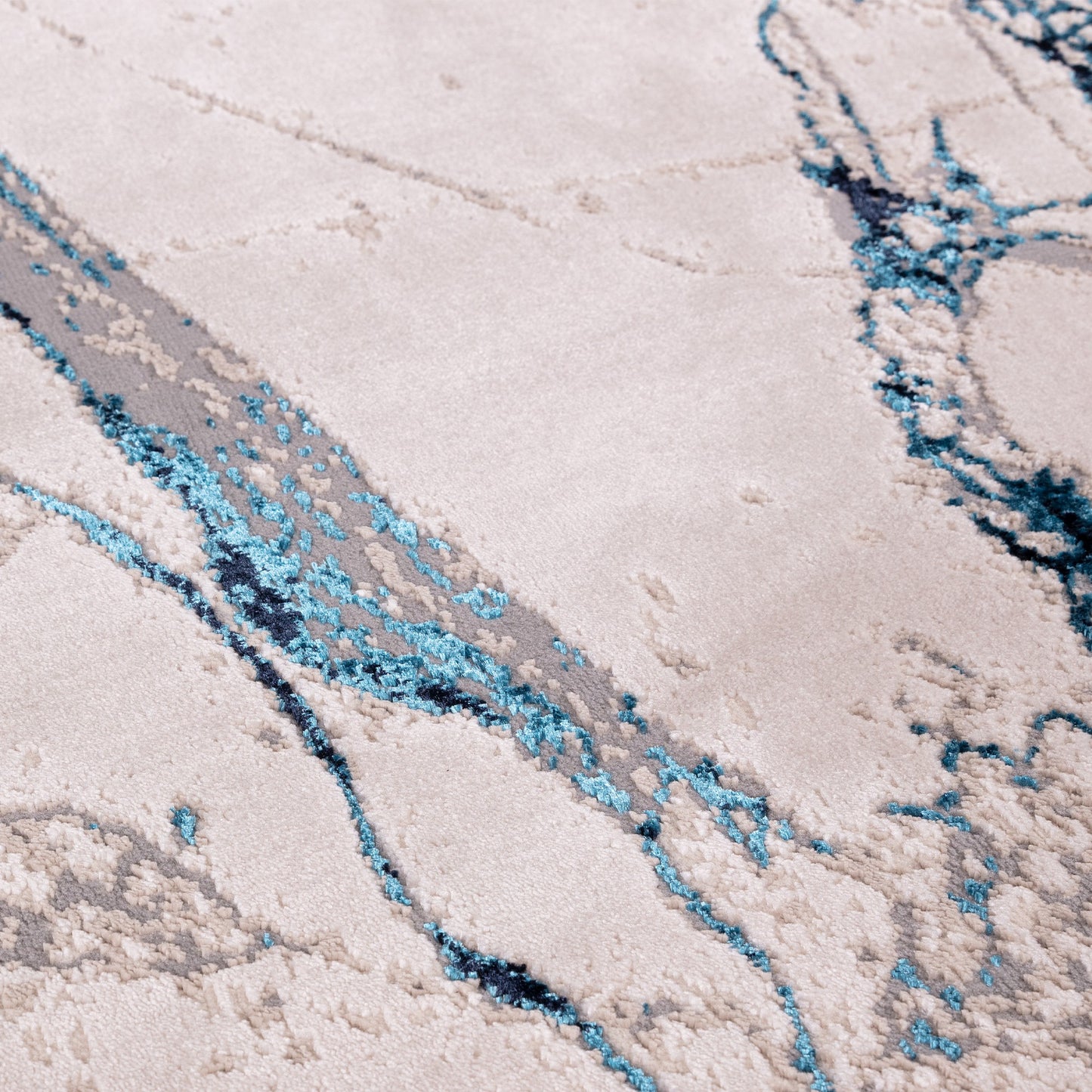 Aurora Quake AU22 Marble Rugs in Blue