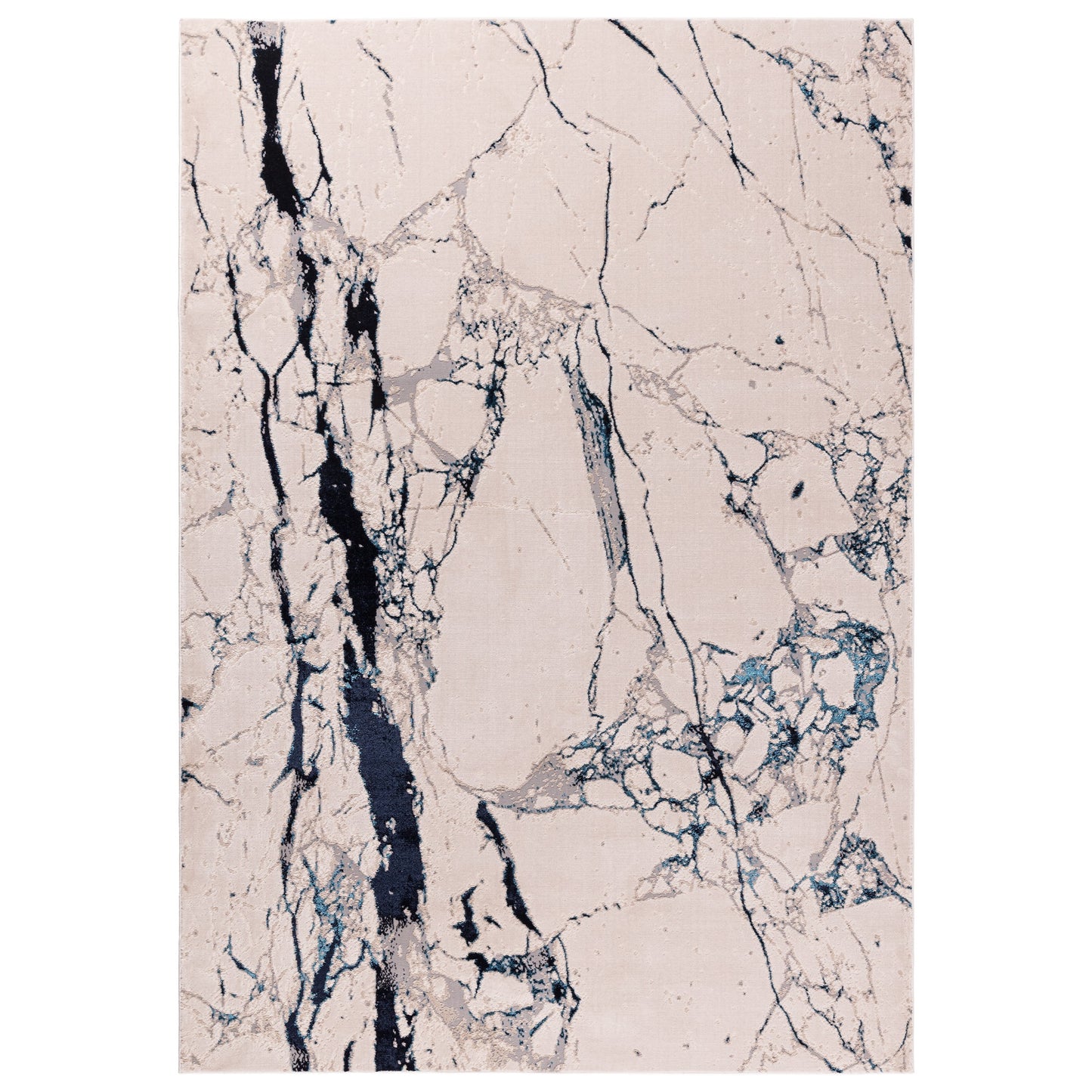 Aurora Quake AU22 Marble Rugs in Blue