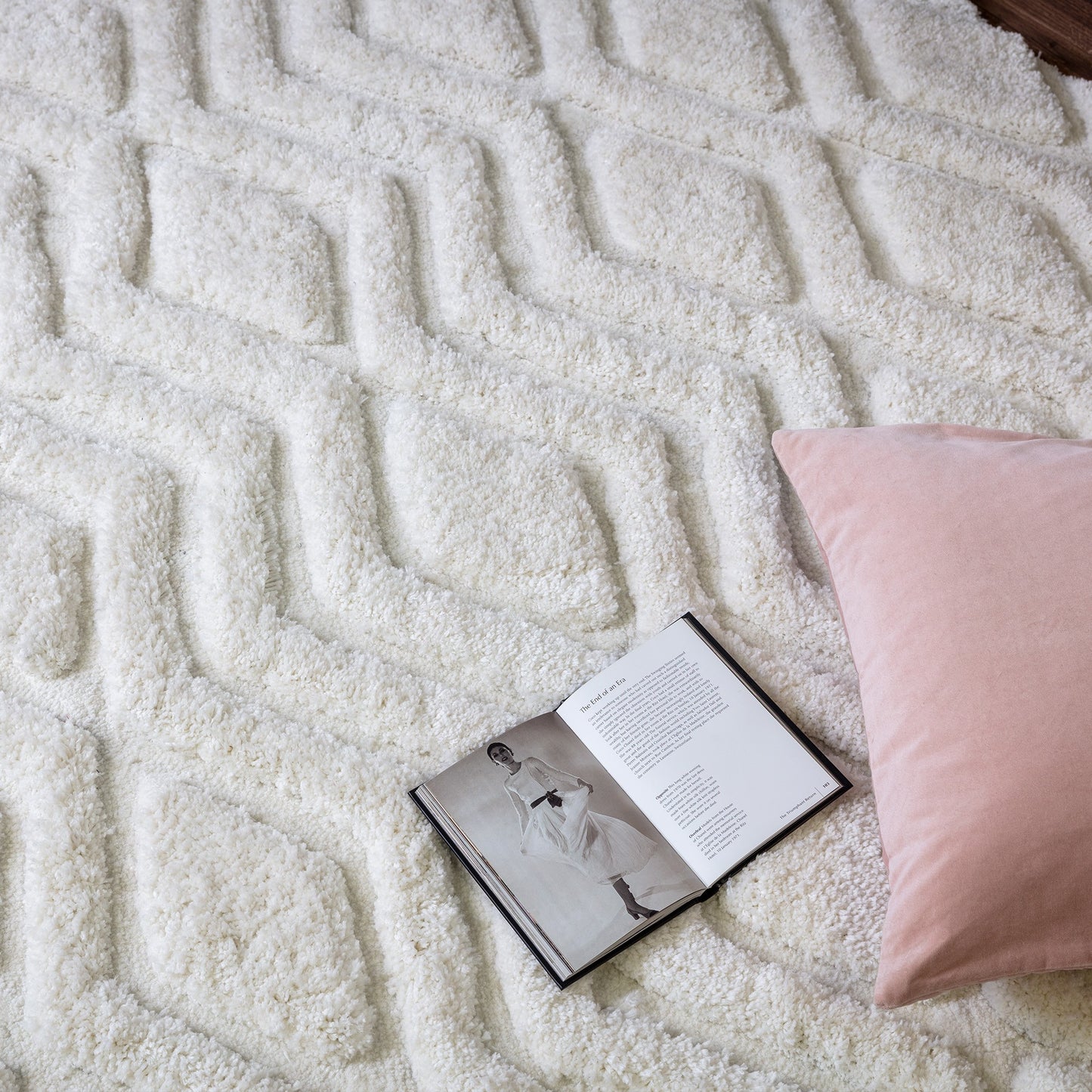 Harrison Soft Boho Shaggy Rugs in Off White