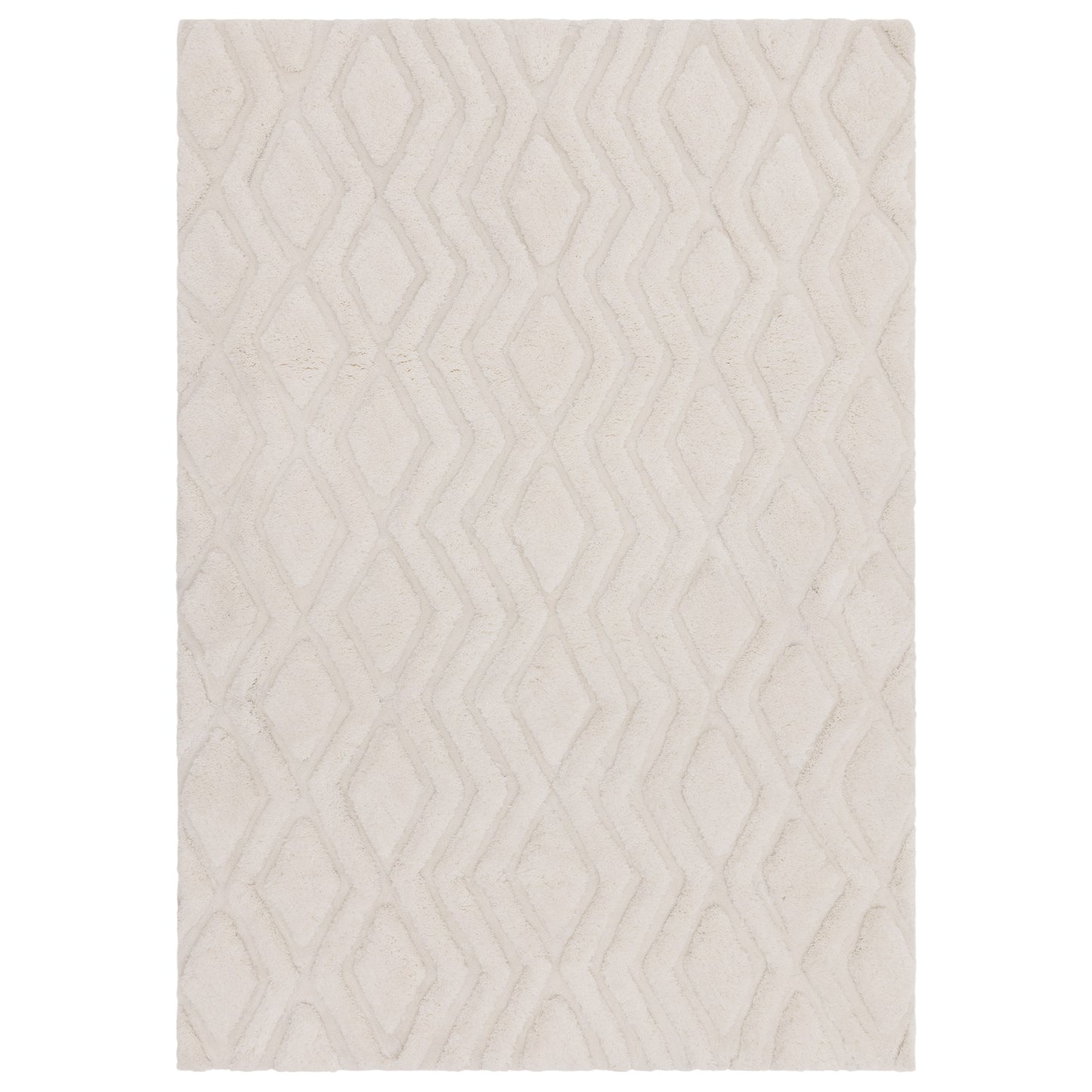 Harrison Soft Boho Shaggy Rugs in Off White