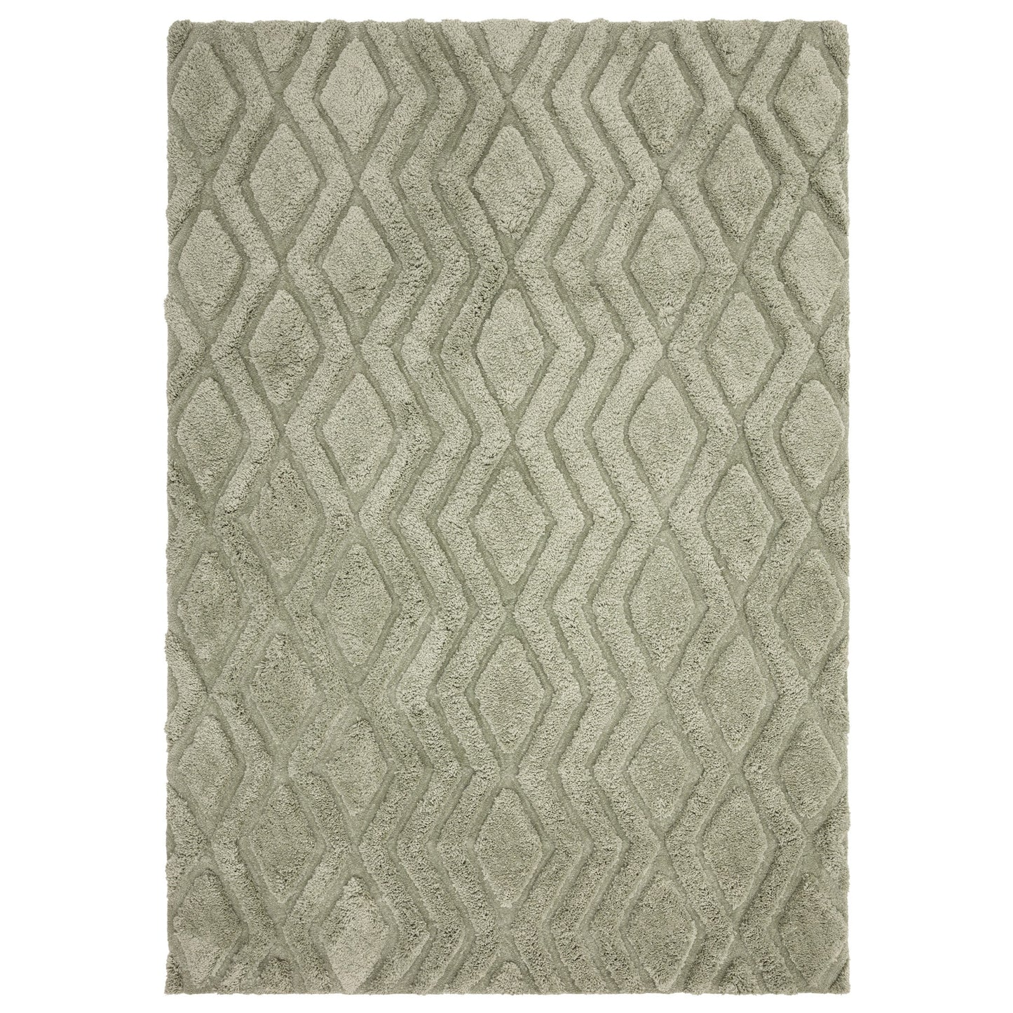 Harrison Soft Boho Shaggy Rugs in Sage Green