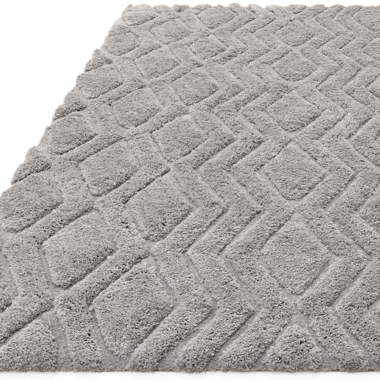 Harrison Soft Boho Shaggy Rugs in Silver Grey