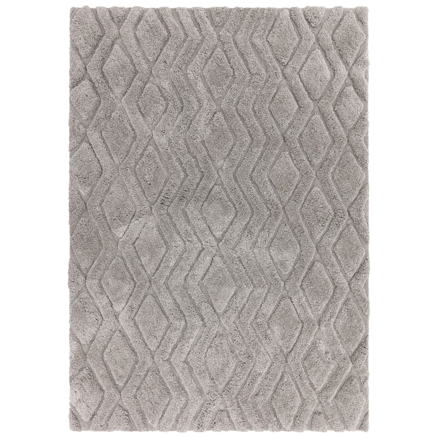 Harrison Soft Boho Shaggy Rugs in Silver Grey