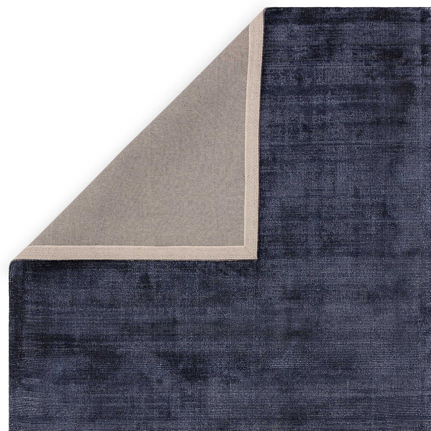 Aston Plain Viscose Rugs in Navy Blue