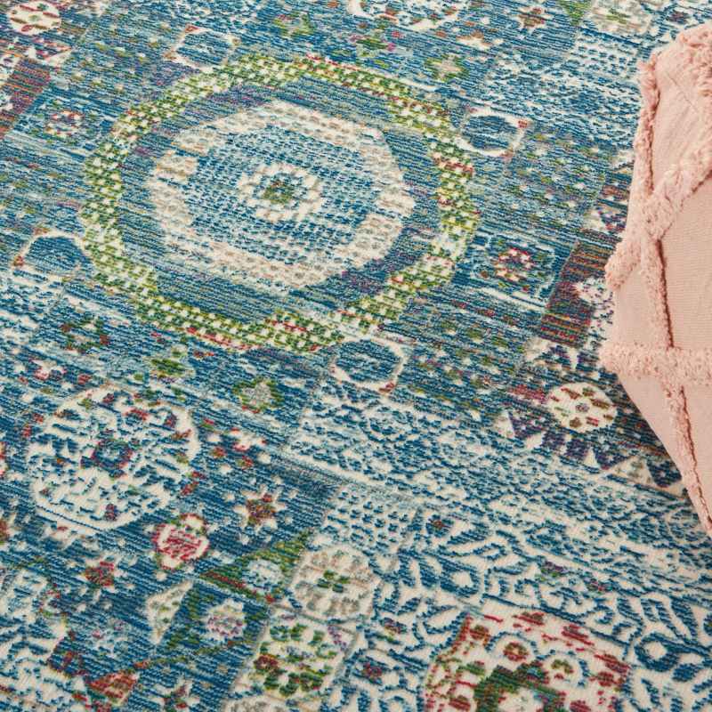 Ankara Global Circular Rugs ANR17 in Ivory Light Blue