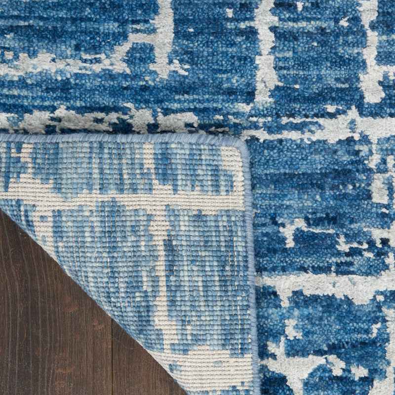 Luna Abstract Rugs LUN02 by Nourison in Blue Silver