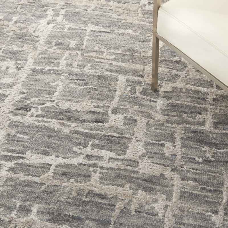 Luna Abstract Rugs LUN02 by Nourison in Grey Silver