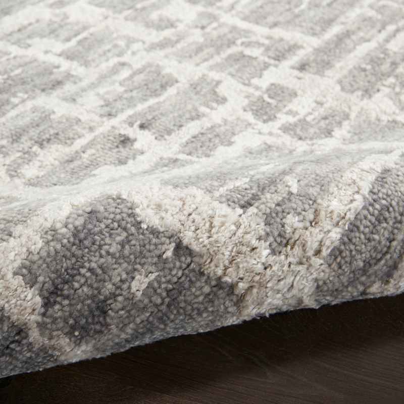 Luna Abstract Rugs LUN02 by Nourison in Grey Silver