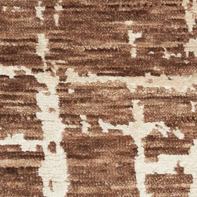 Luna Abstract Rugs LUN02 by Nourison in Mocha Ivory