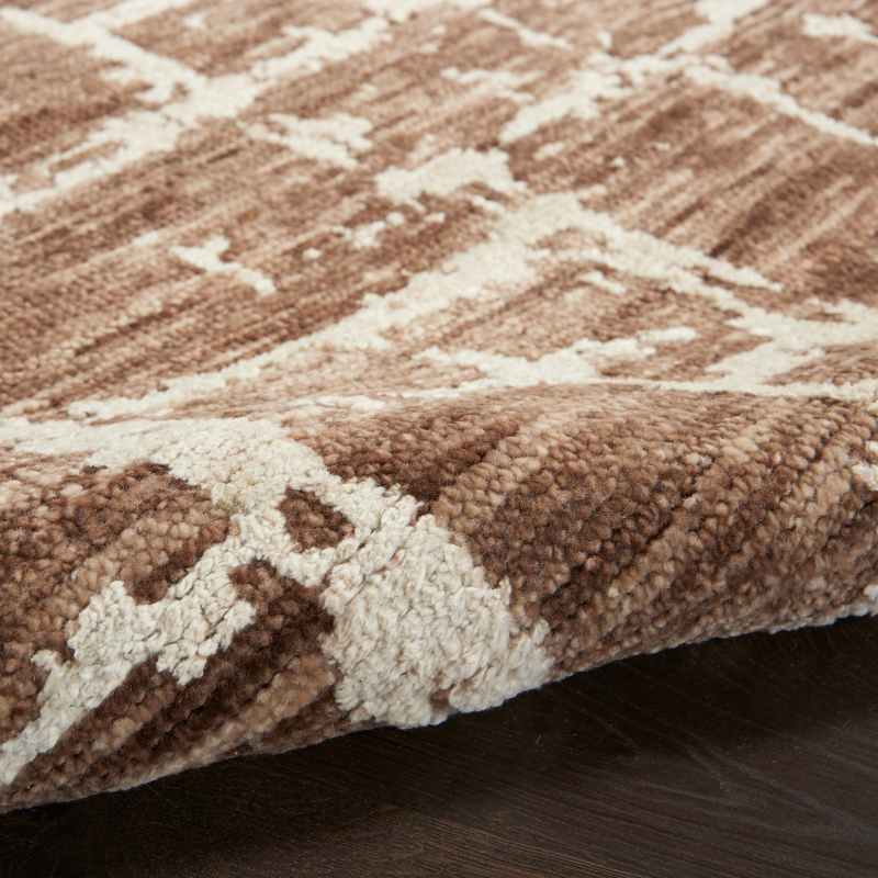 Luna Abstract Rugs LUN02 by Nourison in Mocha Ivory