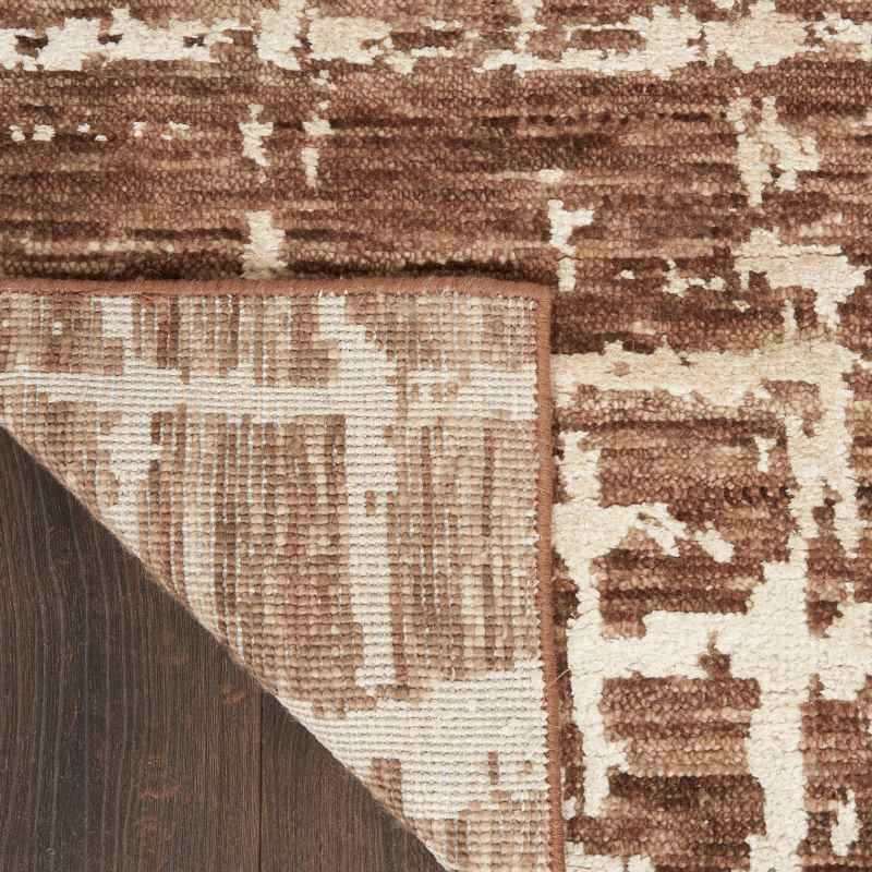 Luna Abstract Rugs LUN02 by Nourison in Mocha Ivory