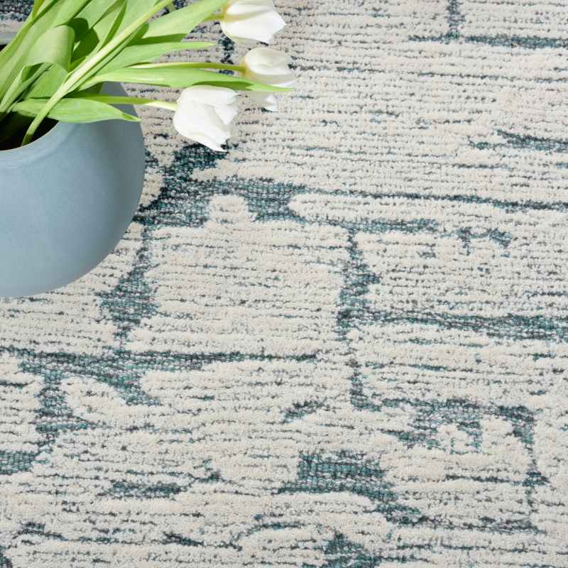 CK009 Sculptural SCL01 Abstract Rug by Calvin Klein in Teal