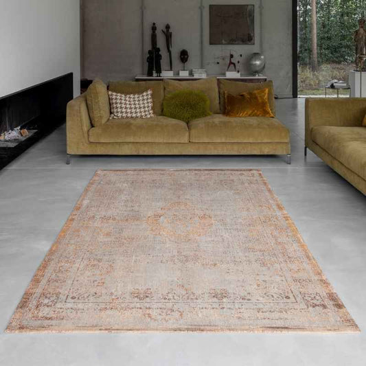 Louis De Poortere Traditional Fading World Medallion Designer Rugs 9067 Salmon