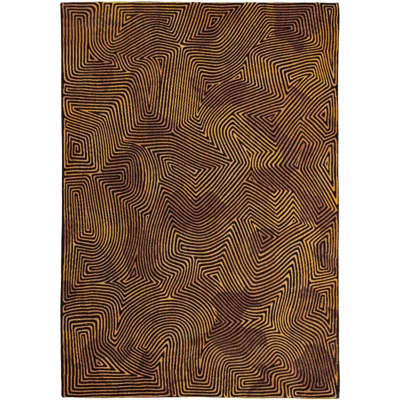 Louis De Poortere Meditation Coral Rug 9227 in Black Gold