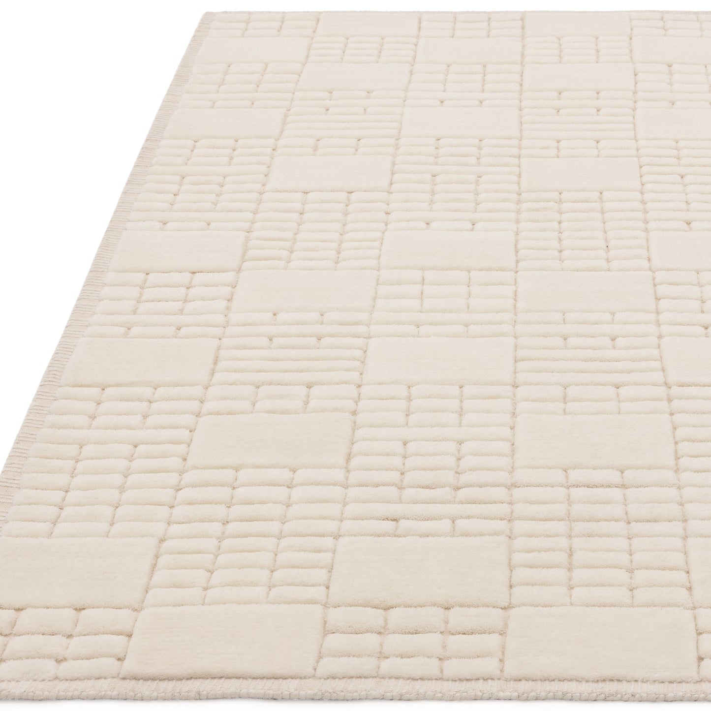 Empire Geometric Grid Rugs in Cream Neutral