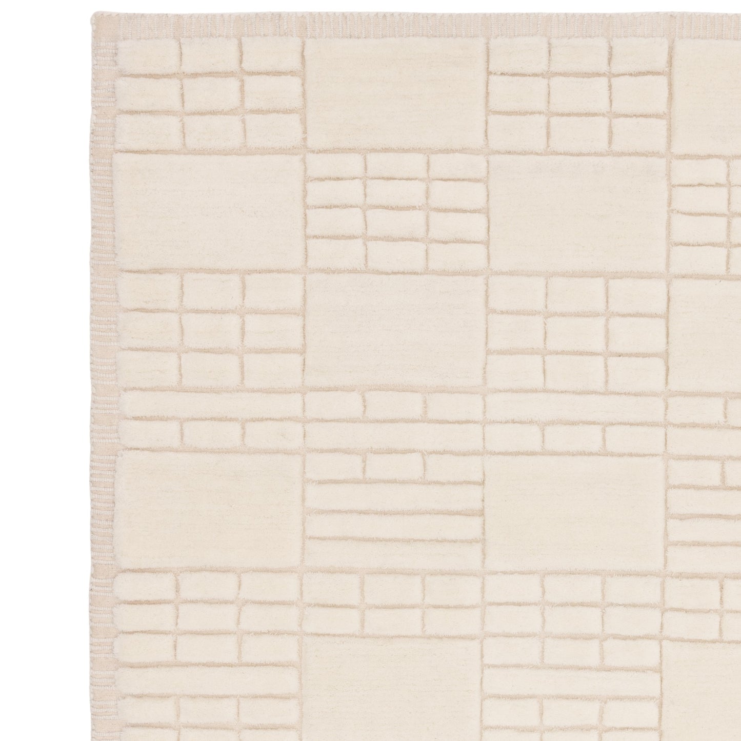 Empire Geometric Grid Rugs in Cream Neutral