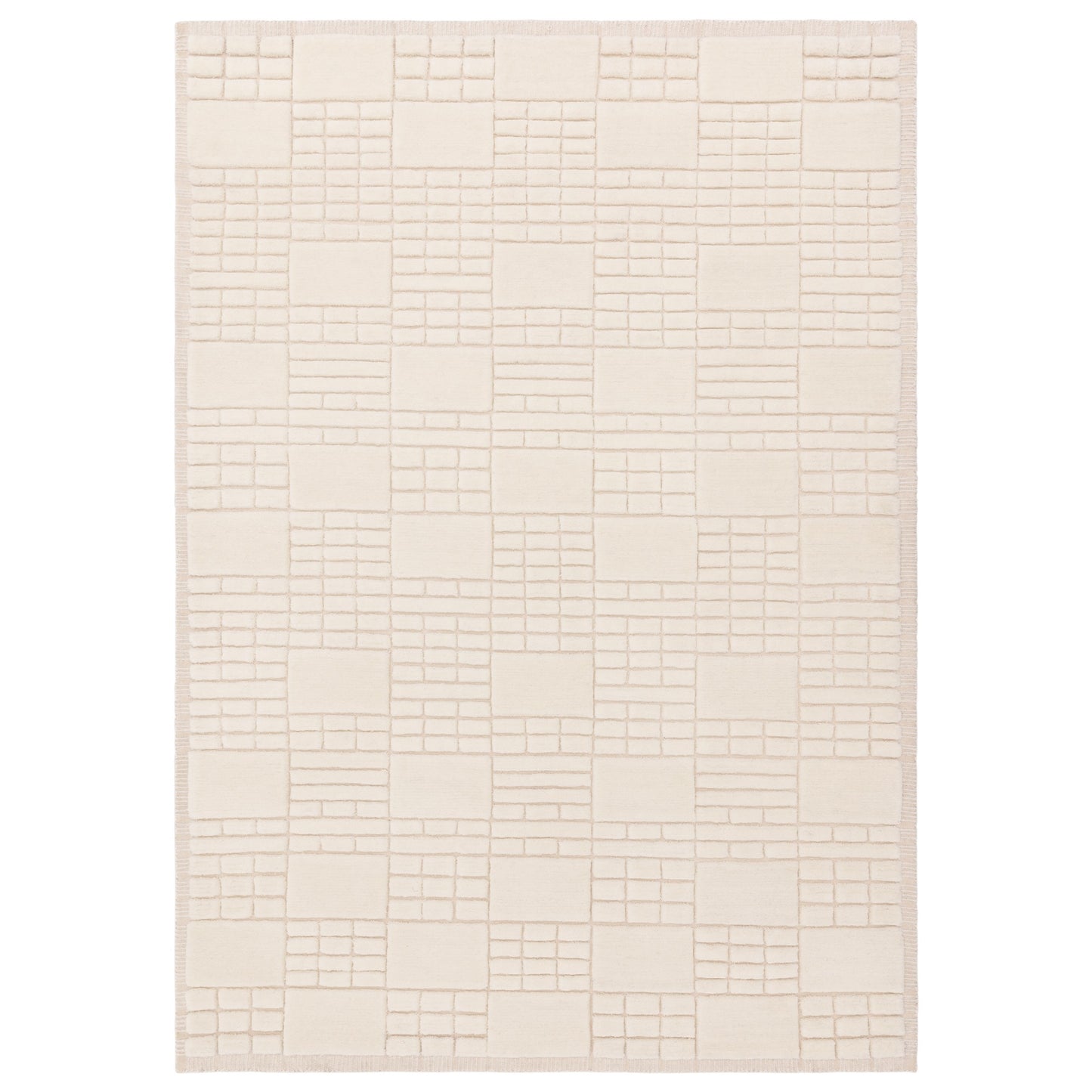 Empire Geometric Grid Rugs in Cream Neutral