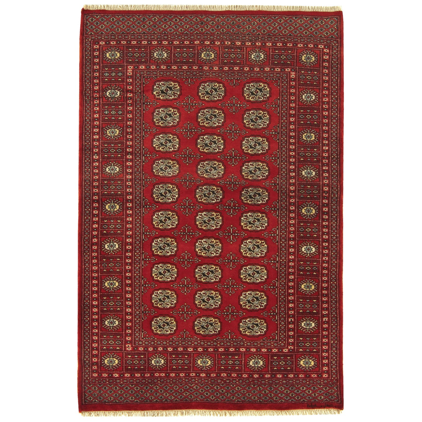 Bokhara Rugs in Red Hand Knotted Traditional Design