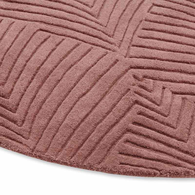 Folia Round Wool Rugs 038902 by Wedgwood in Mink Brown