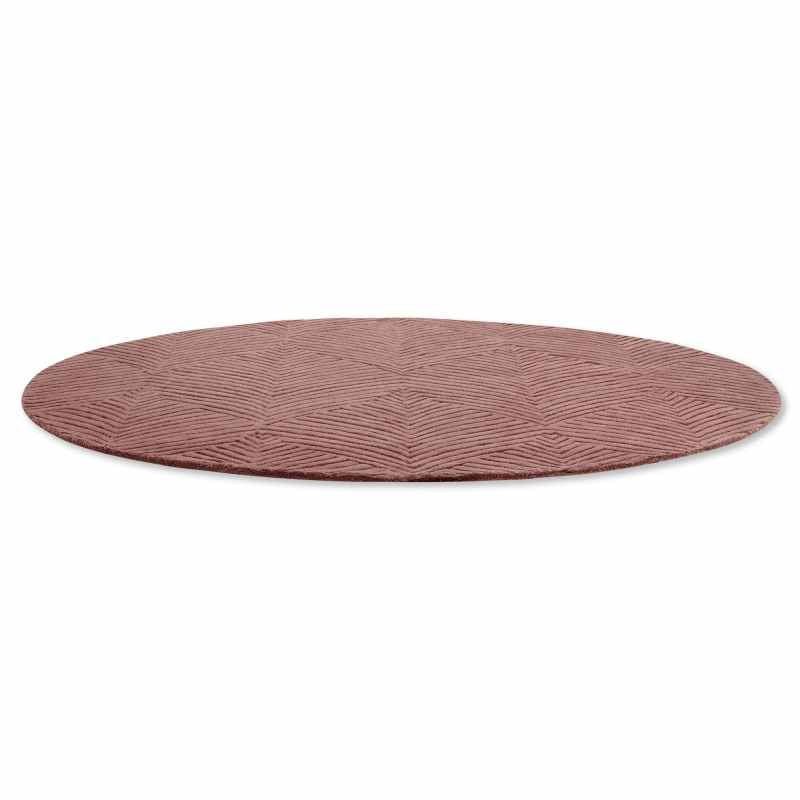Folia Round Wool Rugs 038902 by Wedgwood in Mink Brown