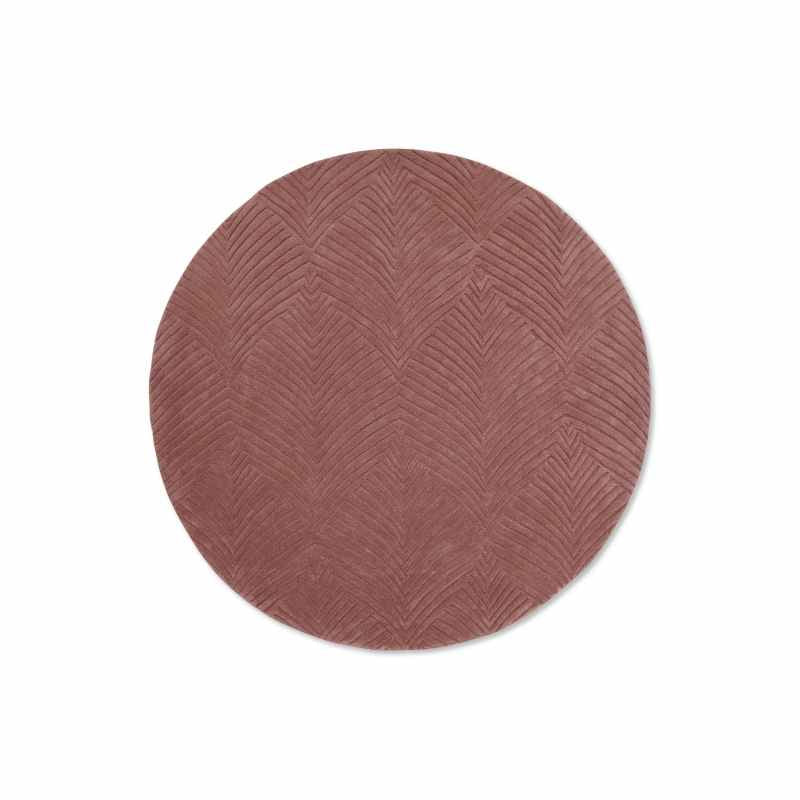 Folia Round Wool Rugs 038902 by Wedgwood in Mink Brown