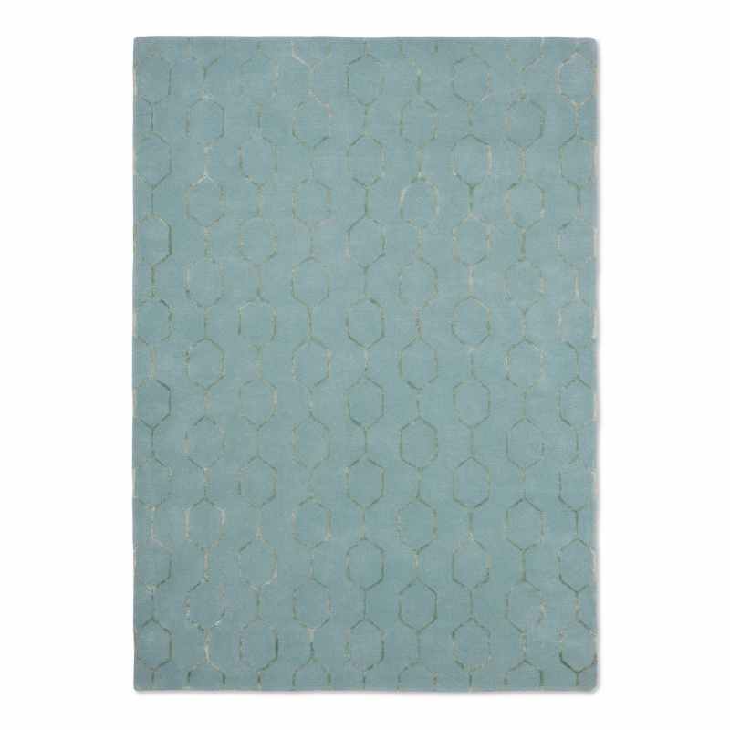 Gio Geometric Wool Rugs 39108 by Wedgwood in Mineral Blue