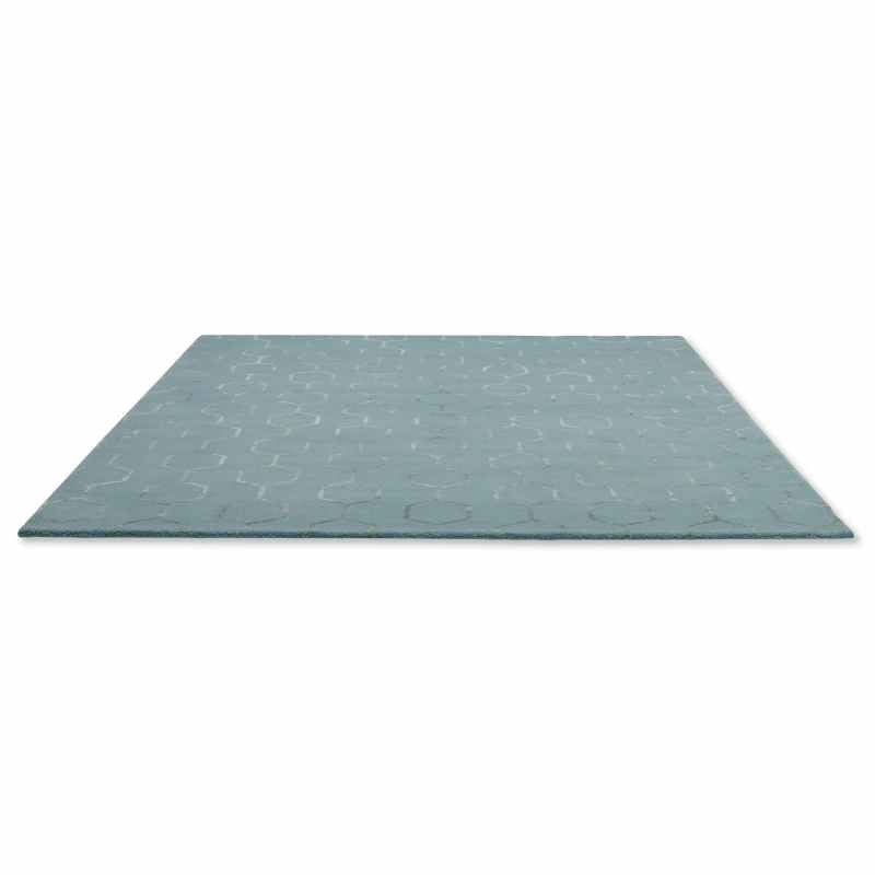 Gio Geometric Wool Rugs 39108 by Wedgwood in Mineral Blue