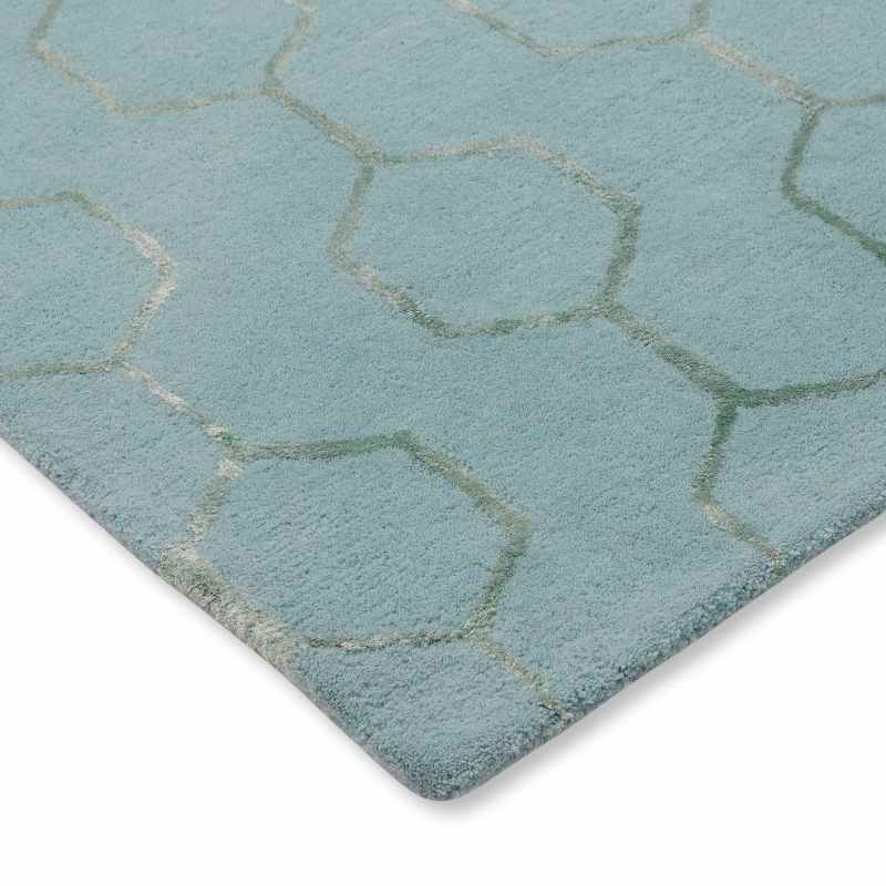 Gio Geometric Wool Rugs 39108 by Wedgwood in Mineral Blue