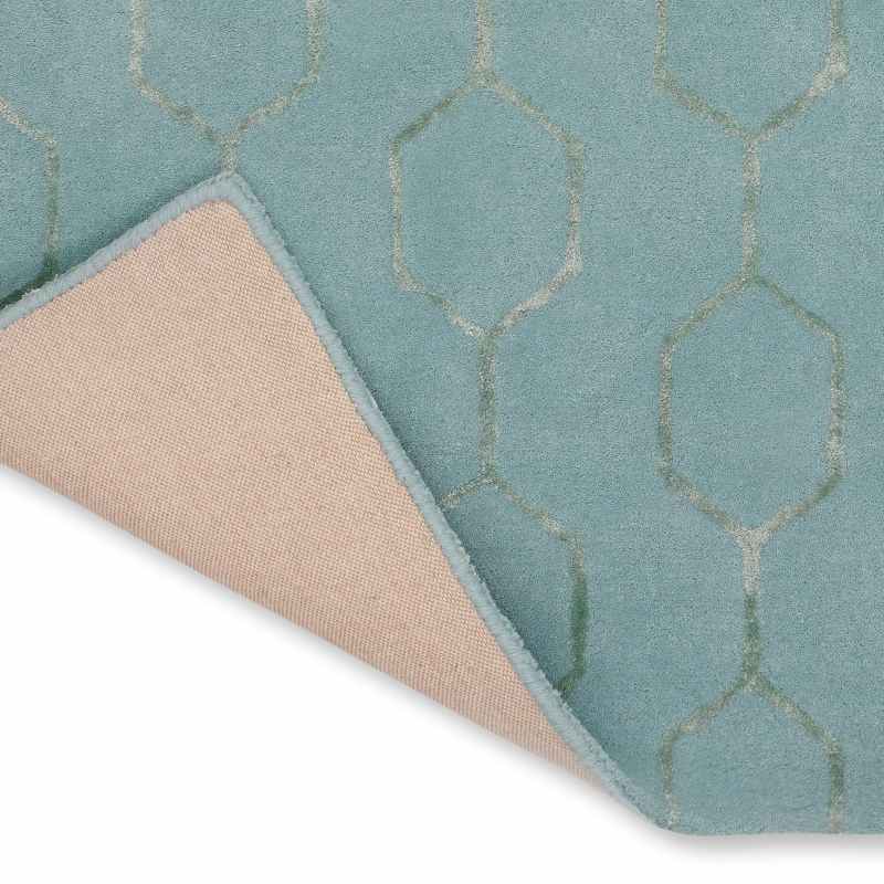 Gio Geometric Wool Rugs 39108 by Wedgwood in Mineral Blue