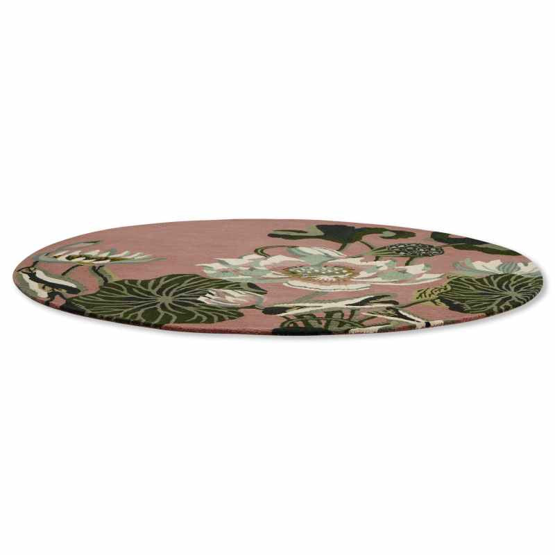 Waterlily Round Rugs 38602 by Wedgwood in Dusty Rose Pink